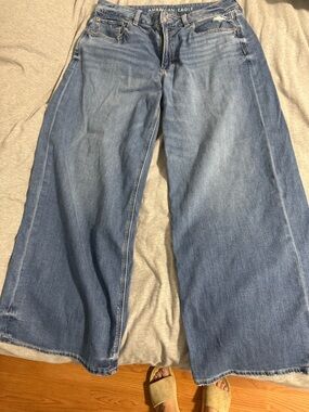 American Eagle Outfitters Light Blue Wide-Leg Jeans